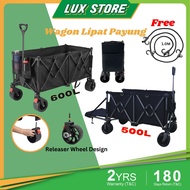 600L Wagon Trolley Heavy Duty Wagon Trolley Camping Foldable Trolley Cart Troli Wagon Stroller Campi