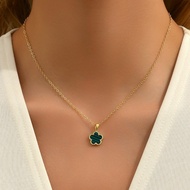 LUNAR LINK Lucky 5‑Leaf Clover Necklace for Women – Gold Charm Pendant Necklace