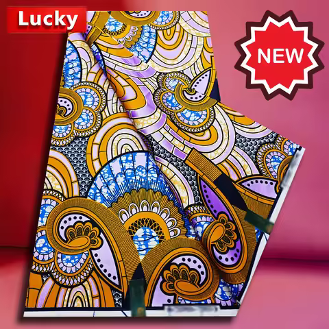African wax Ankara fabric 6 yards High quality glitter glam fabric 100% cotton for nigerian bridal t