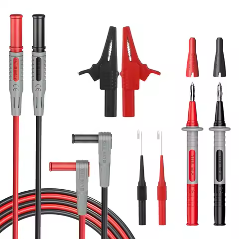 multimeter test lead kit test cable 4mm banana plug with crocodile clip wire perforation probe for e