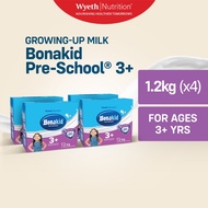 BONAKID PRE-SCHOOL 3+ Powdered Milk Drink for Children Over 3 Years Old 4.8kg (1.2kg - Pack of 4)
