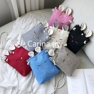 【READY STOCK】💞💞💞💞(8 Color) Women Cat Ears Burlap Bag Cute Small Square Bag