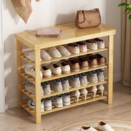 HY】🏮Entrance Bamboo Shoe Changing Stool Integrated Multi-Layer Multifunctional Stool Shoe Rack Removable Shoes Rack Shoe
