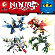 Sembo Ninja Thunder Swordsman FighterDragon 4in1 AssortedDesignToysforKidsMainanBuildingBlock积木玩具S86