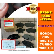 BRAKE PAD (REAR) HONDA CRV TME 1.5 TURBO HONDA CRV TME 1.8 ( 43022-TLA-A00 )