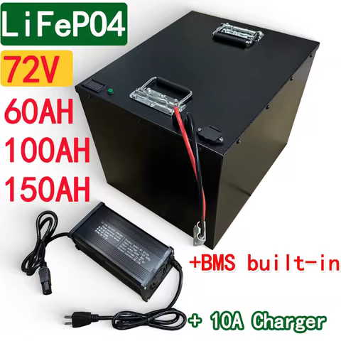 72V 60AH 100AH 150Ah 200AH LifePo4 Lithium Battery, Golf Cart, Electric Vehicle+Charger