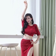 Belly Dance Bohemian Style 2023 Summer Sexy Diamond Water Gauze Outfit