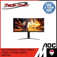 AOC CU34G4 34" | WQHD | 180HZ | 0.5MS | CURVED GAMING MONITOR