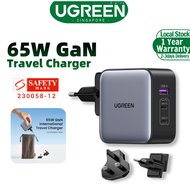 (3 Pin UK Plug )UGREEN 65W Fast Charger GaN Power Delivery High Power PD 3.0 USB Quick Charger PD Ch