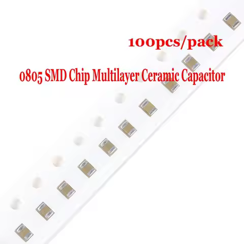 100pcs/lot 0805 SMD Multilayer Ceramic Capacitor 0.5pF 10pF 22pF 33pF 100pF 470pF 1nF 10nF 100nF 0.1