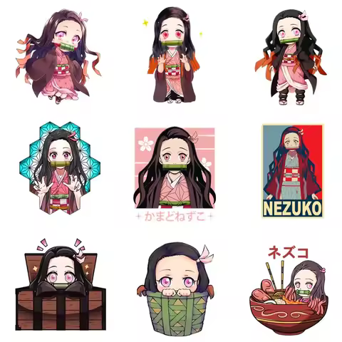 2PCS Anime Demon Slayer Kamado Nezuko Patches for Clothes Heat Transfer Stickers DIY T Shirt Iron on