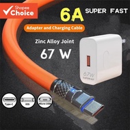 Charger Set Super Fast Charger 67W Adapter 1m Micro Usb Type-c Cable Cord Travel Charger