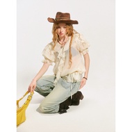 Lena Blouse - Remmus | See-through silk ruffle shirt Blouse Women Korean Style - DOLLY HOUSE collect