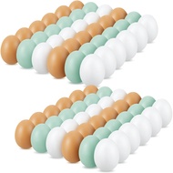 Syhood 48 Pcs Wooden Fake Eggs Fake Chicken Eggs Fake Eggs Bulk Wooden Eggs for Crafts 3 Colors Wood