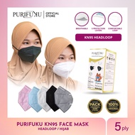 PUTIH HITAM Purifuku Mask Kn95 1Pcs Disposable Mask 5Ply Earloop Mask Black/White Face Maskn95