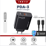 INBOX - TRAVEL CHARGER POWER DELIVERY PDA-3 65W With Cable Type - C TO Type - C 65W