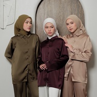ItSafira DUHA BLOUSE | Raya Collection Women's Blouse Top for Eid Premium Satin Silk UV Protection B