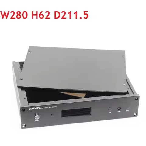 W280 H62 D211.5 Anodized Aluminum Amplifier Chassis ES9018 DAC Decoder Shell AMP Enclosure Case DIY 