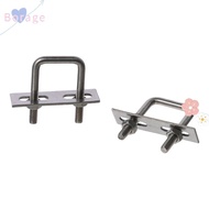BORRAONE 2Pcs Square U-Bolts, 50mmX25mm Silver U Bolt with Nuts Frame, Anti-rust Stainless Steel M6 