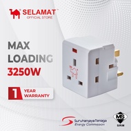 2K-333L - Selamat 3 Way Adaptor with Neon (SIRIM Approved) Kilang/Direct factory/Bulk purchases