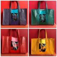 Goyard Goyard Goyard Graffiti Style Bulldog Pattern Silk Printing French Bulldog Handbag Shopping Ba