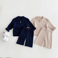 Children s Knitted Suit Clothes INS Spring and Autumn Baby Sweater Small Laps Top Stylisch Wide Leg 