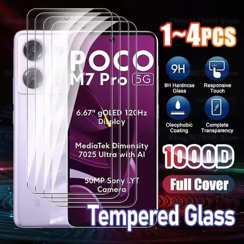 1-4pcs For Xiaomi Poco M7 F7 X7 Pro F7Ultra C75 screen protector redmi14c A4 A5 Note 14 Protect glas