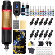#plug# POSEIDON Tattoo Kit-Tattoo Machine with 10Pcs Tattoo Needles Cartridge and 1500mAh Wireless P