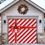 Christmas Garage Door Cover Decorations 7 x 8 FT, Red Garage Banner Backdrop Merry Xmas Door Cover H