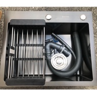 ELEGANT STAINLESS STEEL 304 KITCHEN SINK BLACK MATTE KS-6045