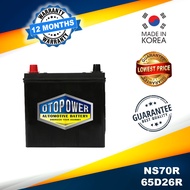 Otopower NS70R 65D26R (Korea) Maintenance Free Car Battery For Hyundai Sonata 2.0/2.4, Tucson, Isuzu Gemini