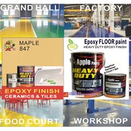 MAPLE 847  ( 5L ) APPLE BRAND EPOXY  • Floor Coating / Heavy Duty Protection / EPOXY  PAINT  / CAT EPOXY LANTAI / FLOOR CERAMIC TILES CEMENT