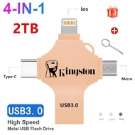 2TB 1TB  USB 3.0 4 in 1 OTG 1TB High Speed Metal Waterproof Flash Drive Type-C 512GB 256GB 128GB 64G
