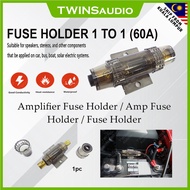 (1 Pc) Universal Car Fuse Holder Box 1 to 1 60A Fuse
