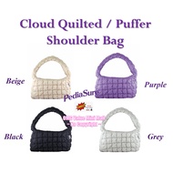 [Pediasure] Puffer Cloud Quilted Shoulder Bag - Women's Pleated Bubble Tote Trendy Fashion Sling Bag