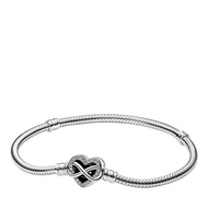【100% Genuine】Pandora Sparkling Infinity Heart Clasp Snake Chain Bracelet Womens Bracelet