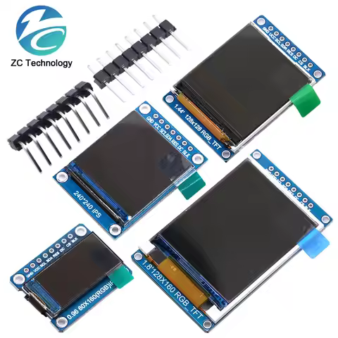Display 0.96 1.3 1.44 1.8 inch IPS 7P SPI HD 65K Full Color LCD Module ST7735 / ST7789 Drive IC 80*1