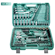 Tool Kit Kunci Shock Set Lengkap 151Pcs 1/4  3/8 1/2 Kunci Shock Kombinasi Kunci Ring Pas - 6741