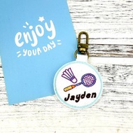 M80-刺繡球隊姓名吊牌 羽球 羽毛球 背包掛牌