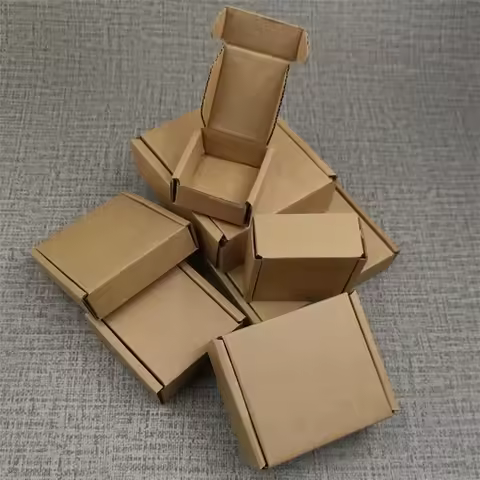 13x8x4cm Kraft Corrugated Boxes Brown Corrugated Paper Mailer Shipping Packaging Box Kraft Folding P