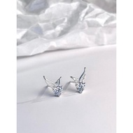 AG SILVER Angle wings s925 Sterling Silver White Gold Plated Earring