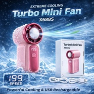 ICE COOLING FAN 199speed Ice Cooling Turbo Fan – Portable Mini Handheld Fan with 199 Speed Strong Wi