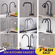 Double Faucet Kitchen Faucet Sink Flexible Wall Tap Black Stainless Steel Premium Tap Sink Faucet Basin Sinki Paip