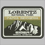 EIGER ADVENTURE EG-19 PATCH EMBROIDERY LOGO LORENZ NATIONAL PARK PAPUA INDONESIAEiger