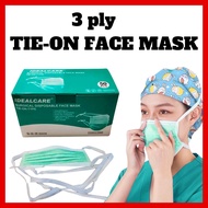 50pcs High Quality SURGICAL 3Ply TIE-ON Face Mask IDEALCARE SURGICAL DISPOSABLE FACE MASK