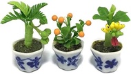 3pc Miniature Flower Clay Dollhouse Fairy Garden Mini Plant Trees Ceramic Paint Furniture Bundles Ar