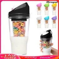 [MIC]☃Portable Cereal Cup Plastic Milk And Cereal Travel Cup To-go Cereal Container No Spoon or Bowl