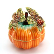 1 Piece Wedding Jewelry Gift Crafts Pumpkin Bejeweled Rings Earrings Storage Box Decorative Boxes