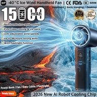 🧊Mini Air FAN 0℃🧊Handheld Fan Portable 9800mAh Bladeless Mini Fan Recharable 100 Level Adjustment Wi