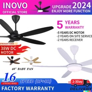 INOVO 40 56" DC motor Ceiling Fan with light Remote Control 5 Blades 16 speed Timer 5-years warranty